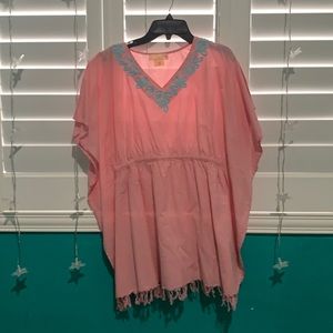 cute pink and blue dress covering after the pool or beach!